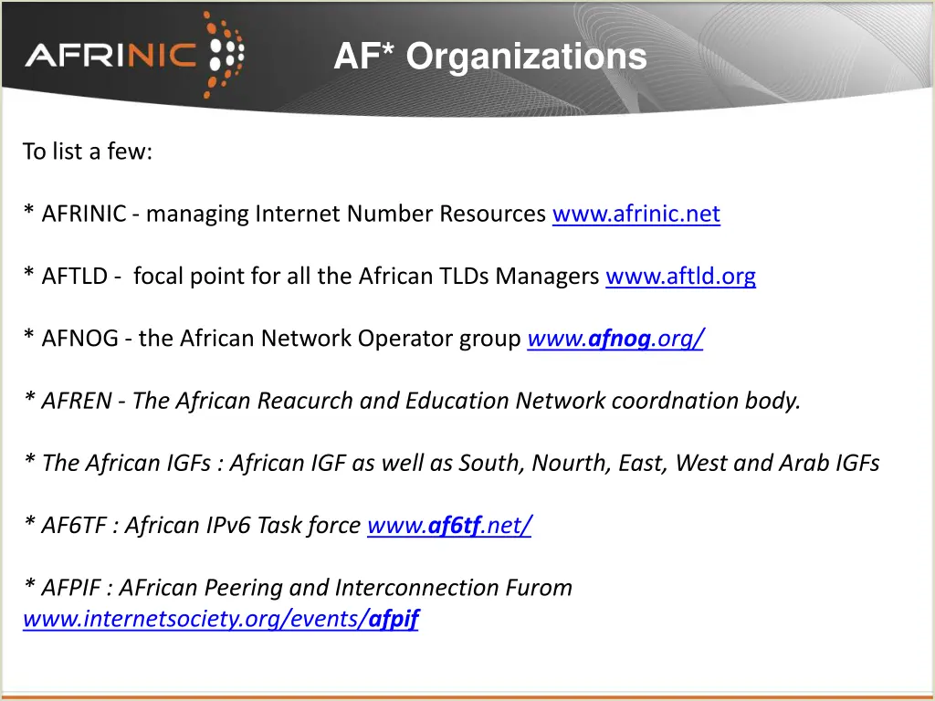 af organizations 1
