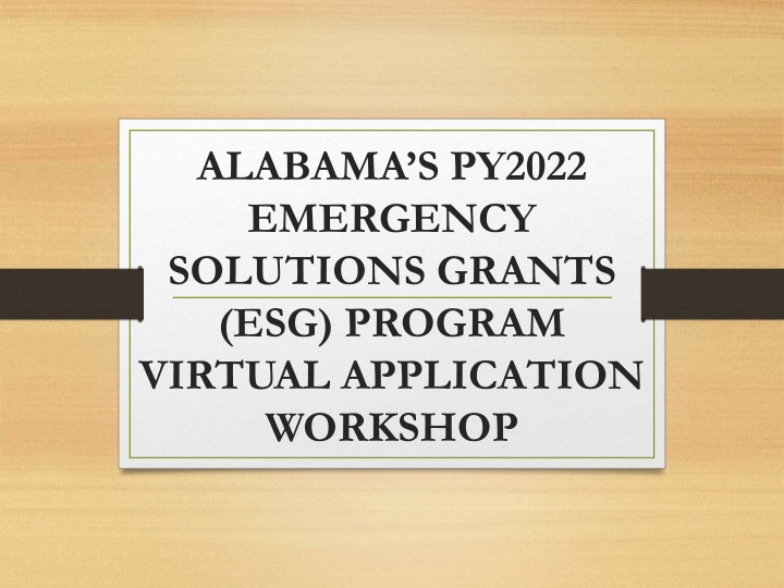 alabama s py2022 emergency solutions grants