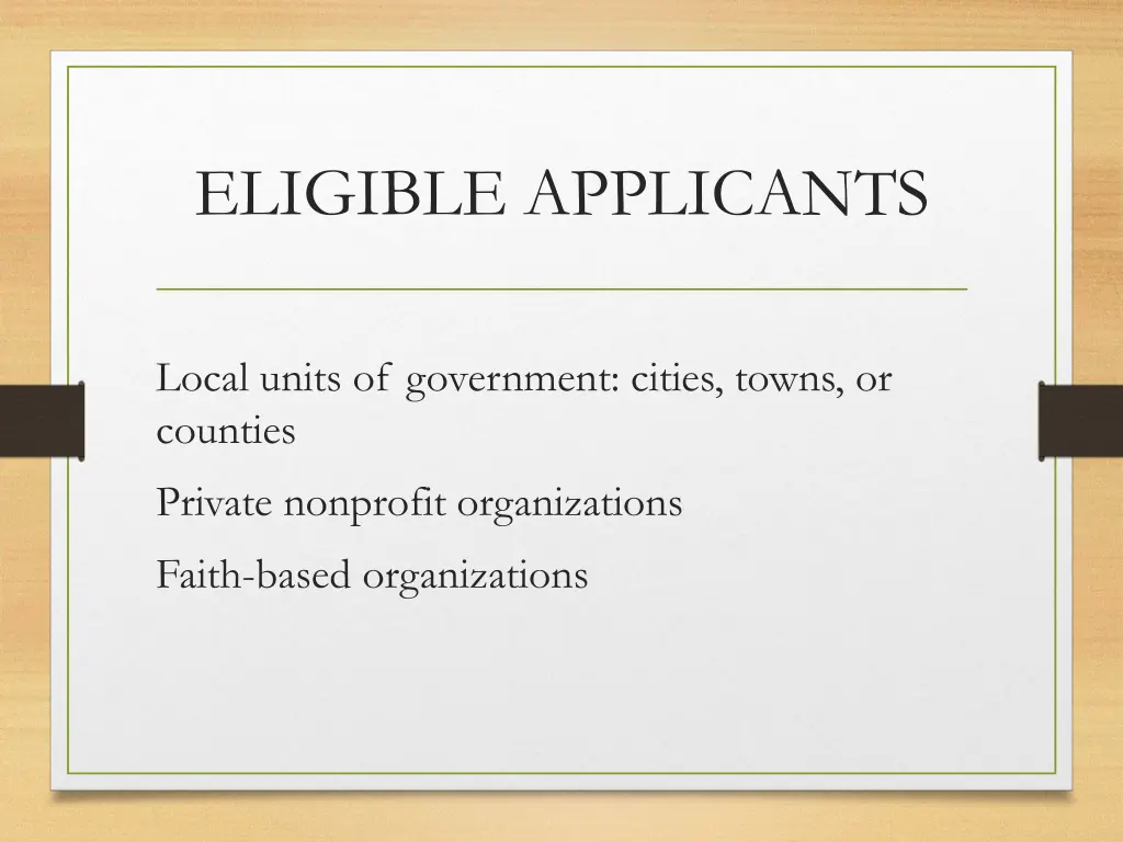eligible applicants