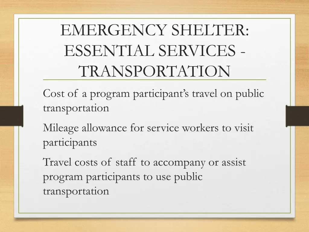 emergency shelter essential services 2