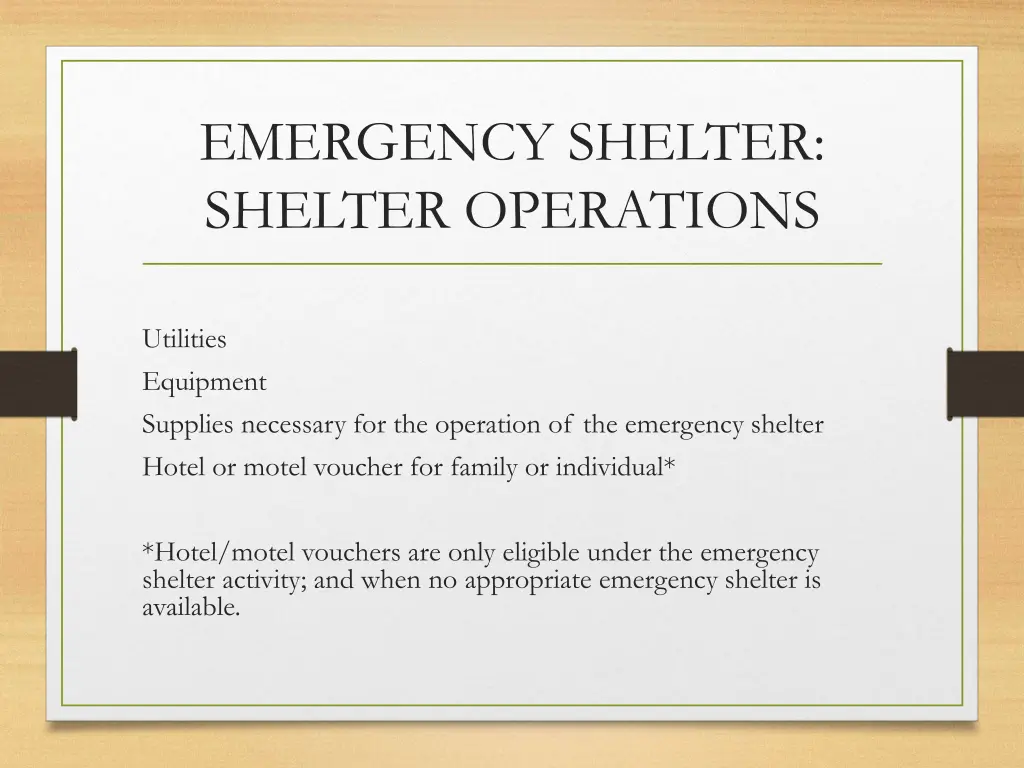 emergency shelter shelter operations 1