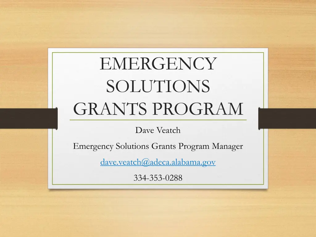 emergency solutions grants program