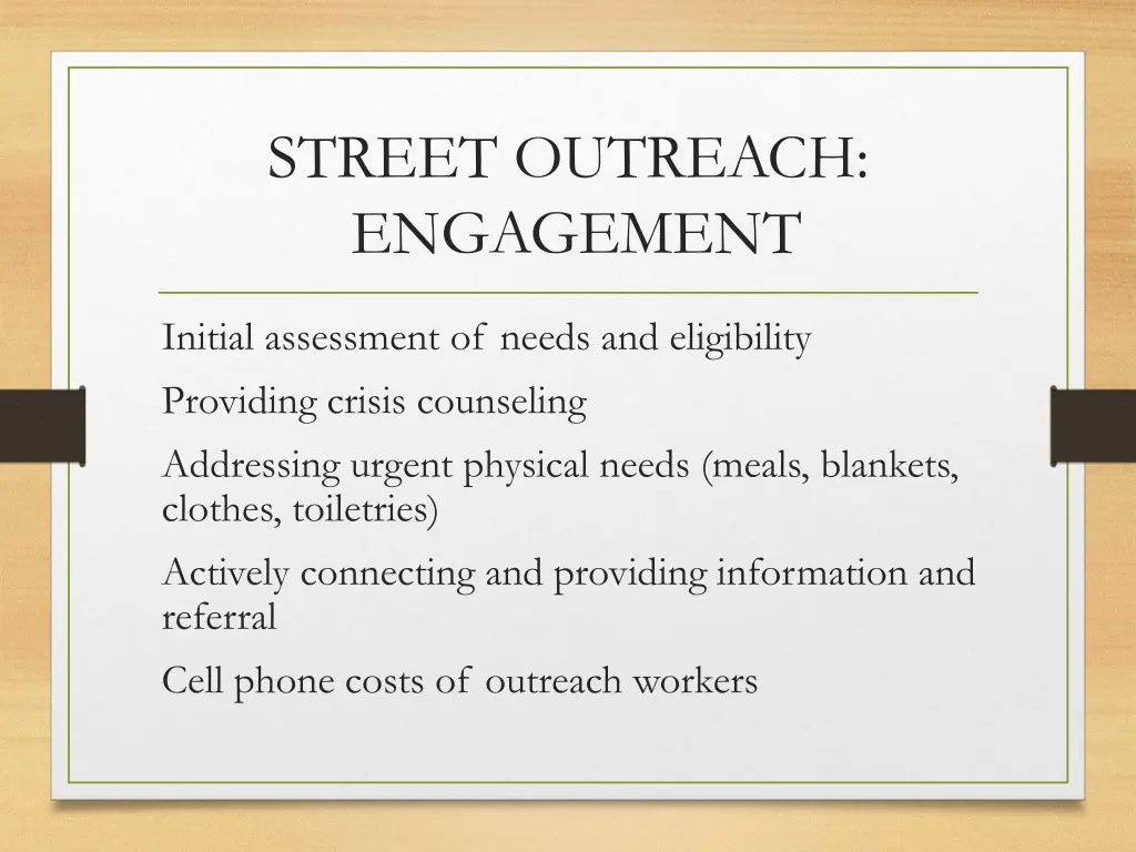 street outreach engagement
