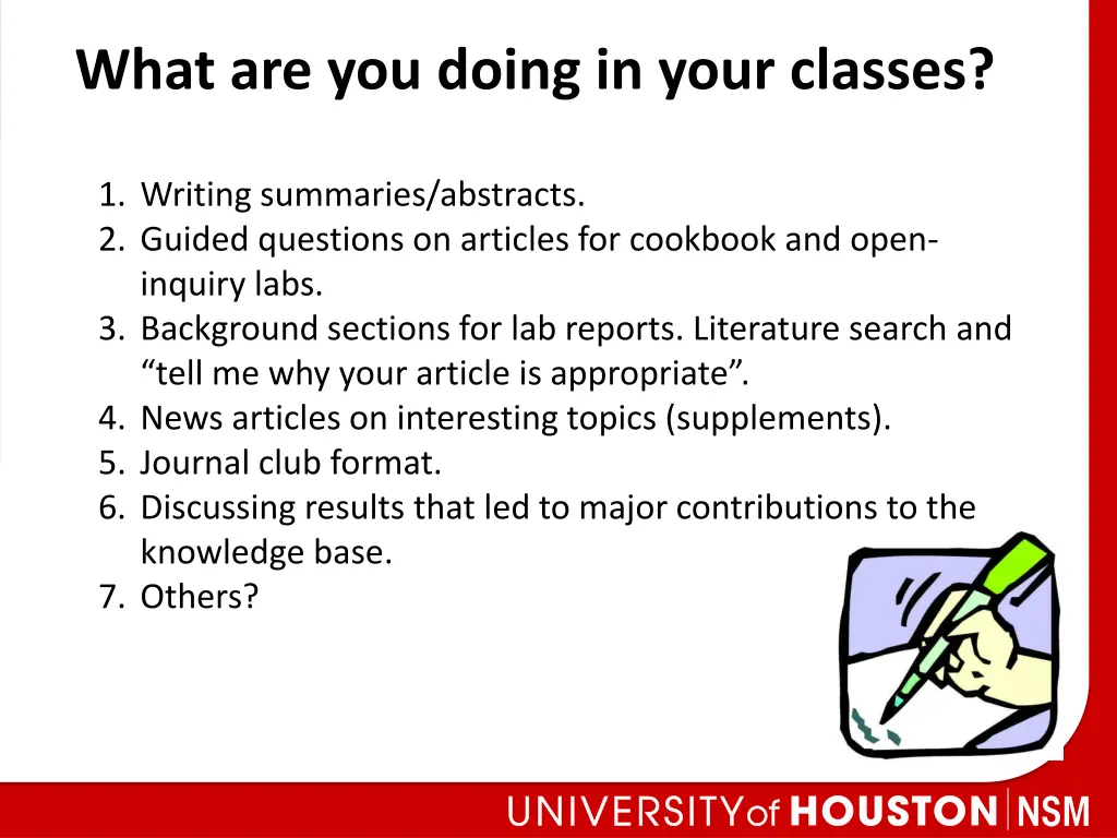 what are you doing in your classes 1