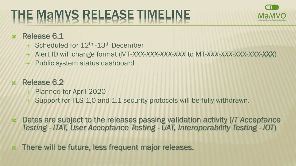 the mamvs release timeline 1