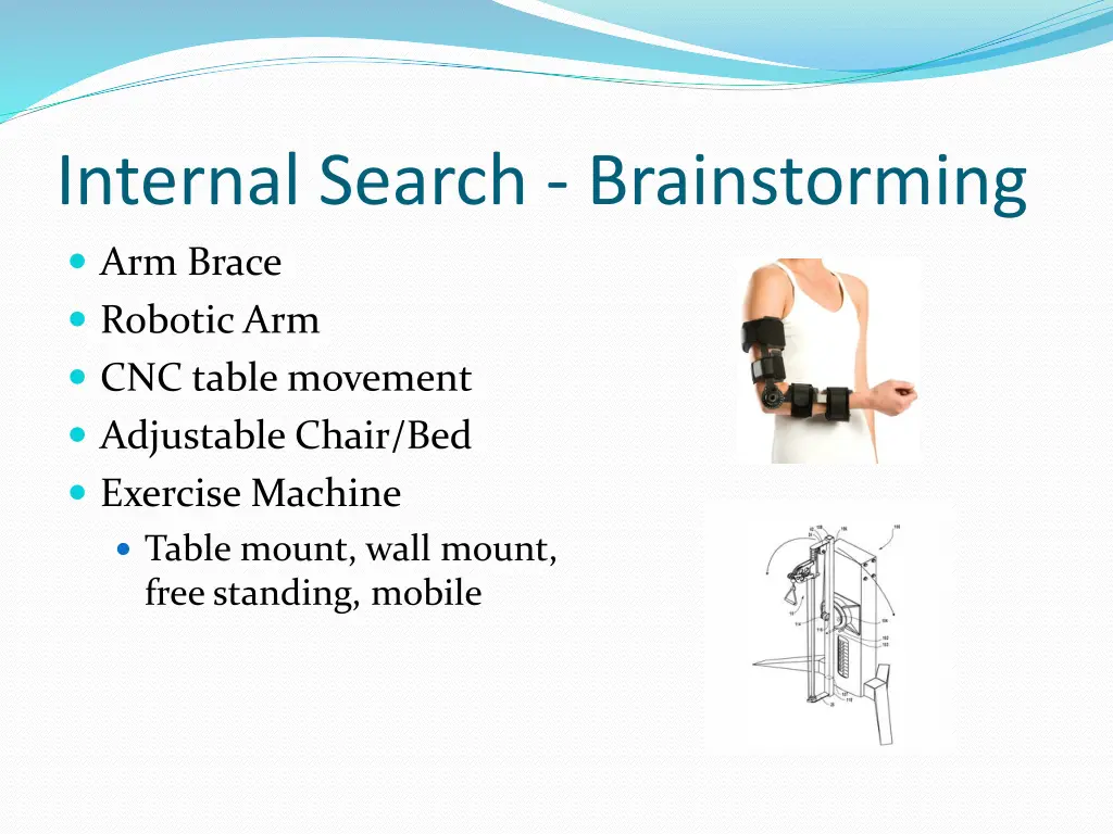 internal search brainstorming arm brace robotic
