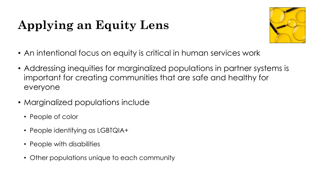 applying an equity lens