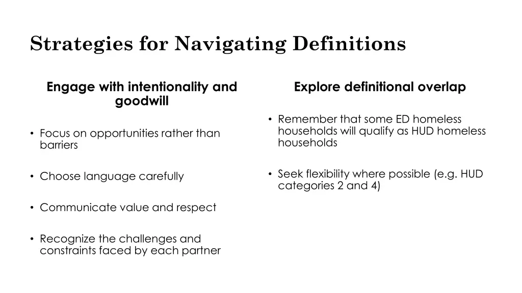 strategies for navigating definitions