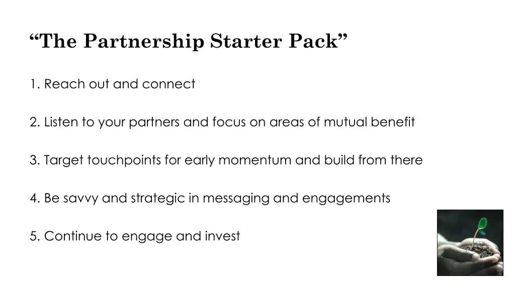 the partnership starter pack