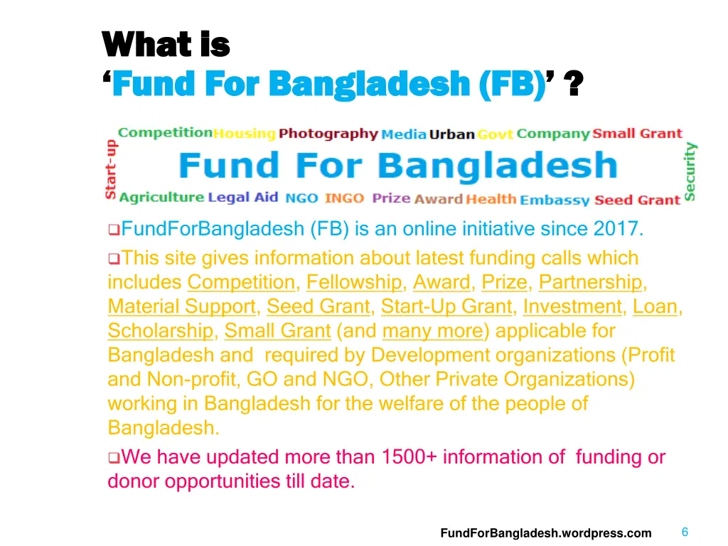 what is what is fund for bangladesh fund