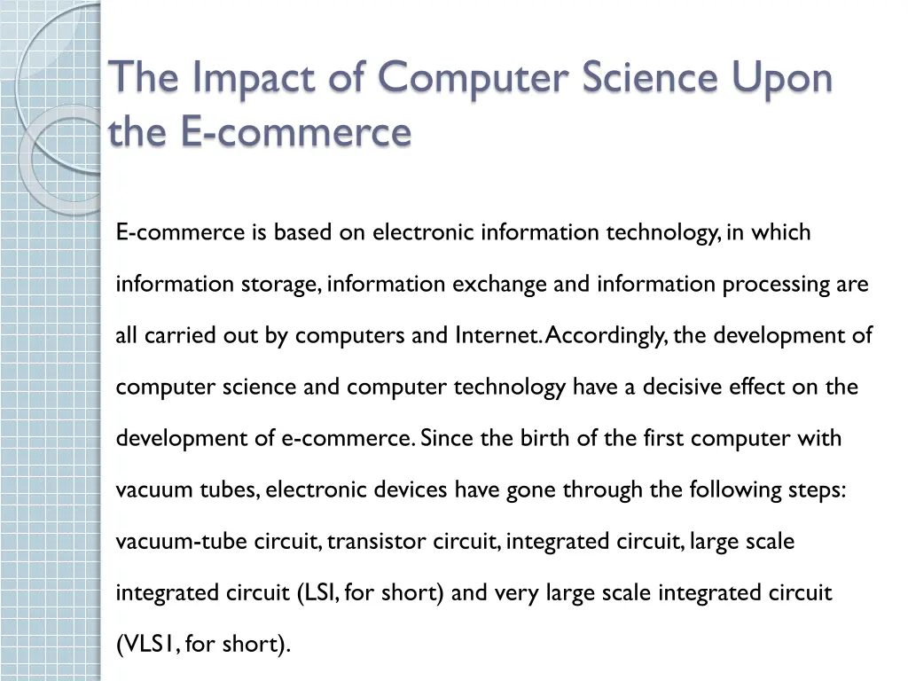 the impact of computer science upon the e commerce