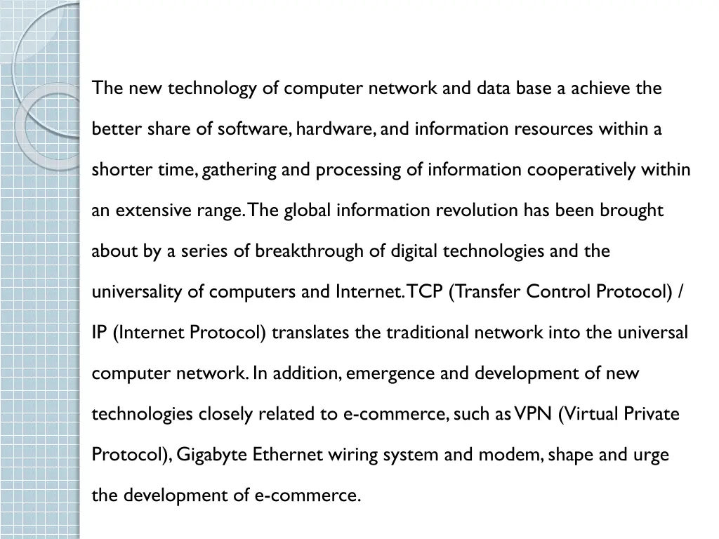 the new technology of computer network and data