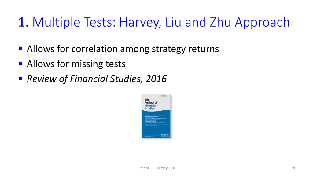 1 multiple tests harvey liu and zhu approach