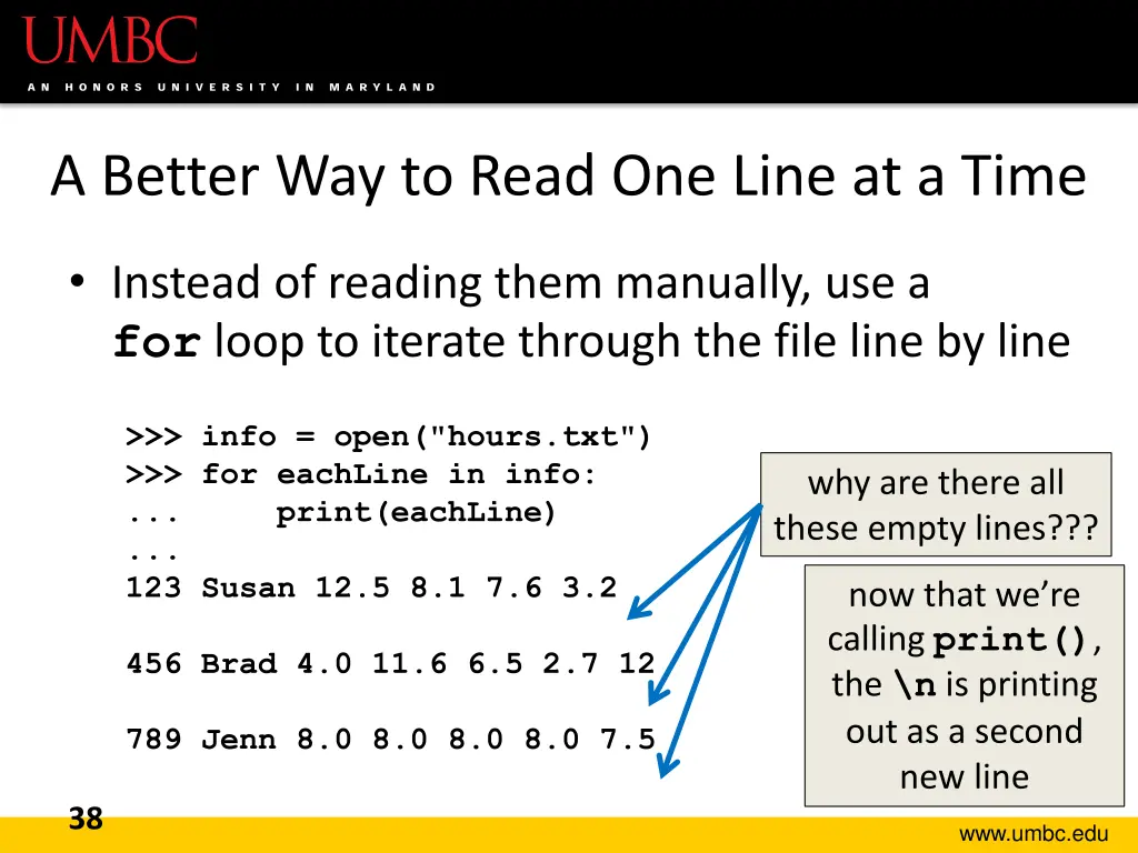 a better way to read one line at a time 1