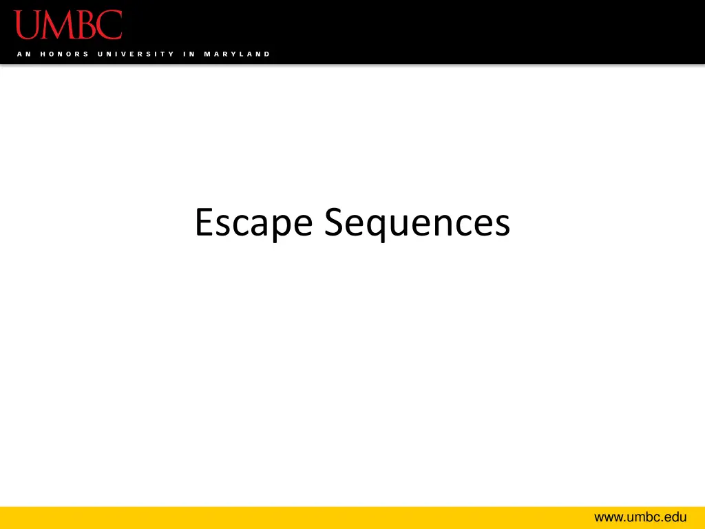 escape sequences