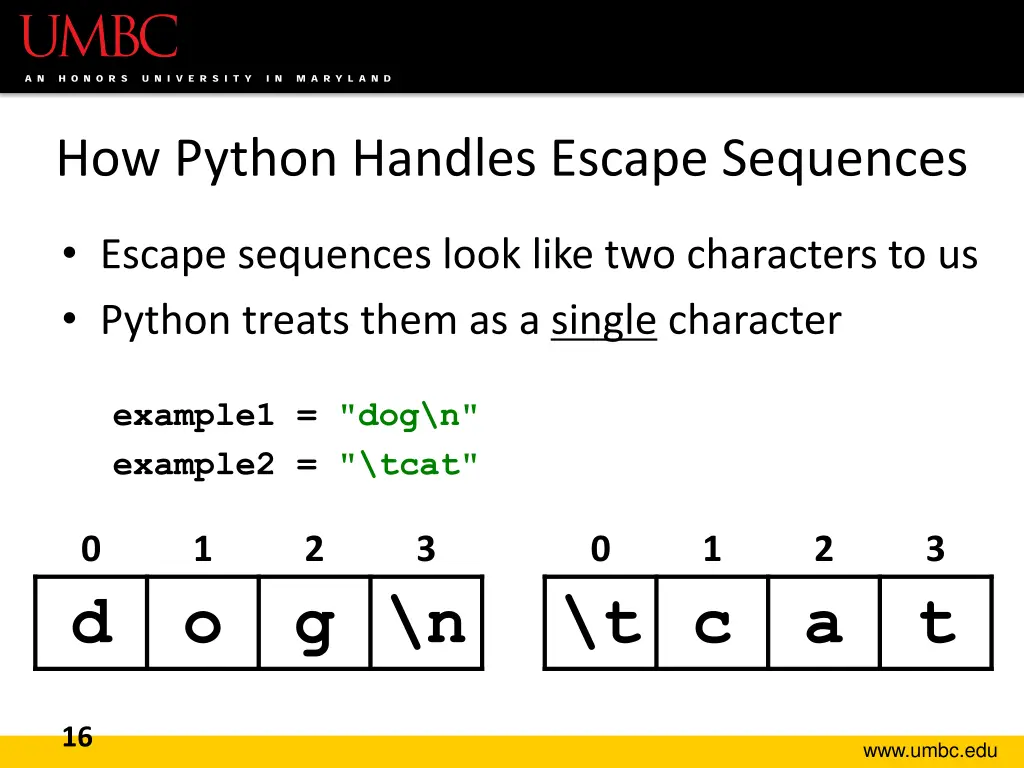 how python handles escape sequences