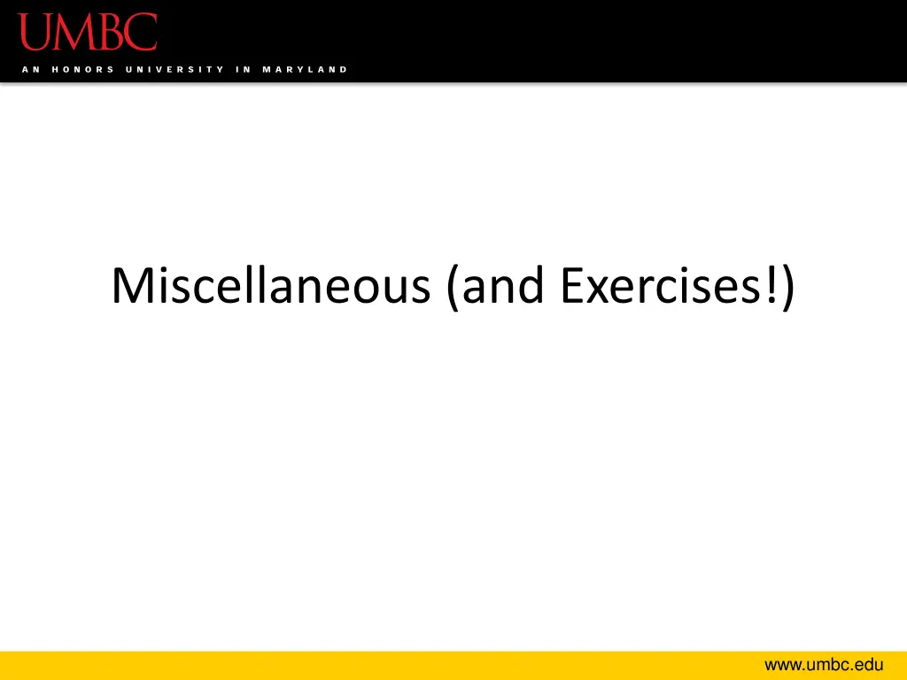 miscellaneous and exercises
