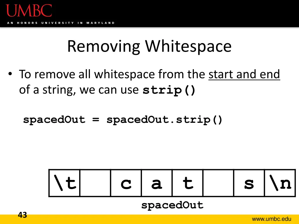 removing whitespace