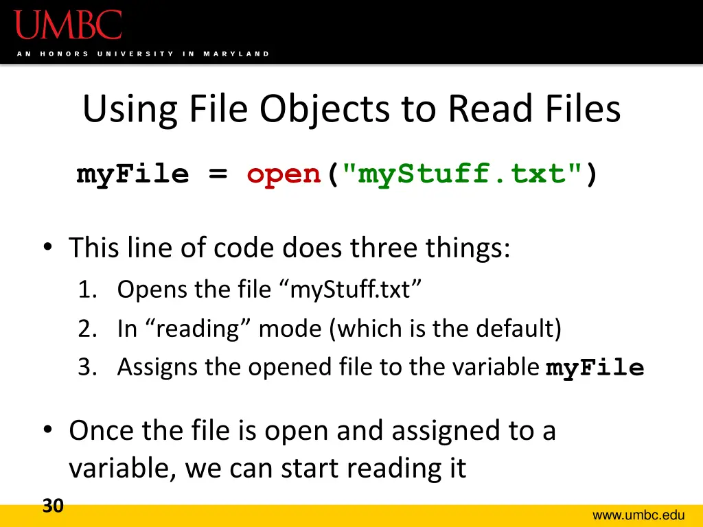 using file objects to read files