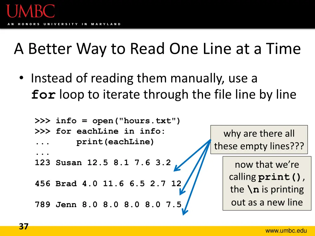a better way to read one line at a time 1