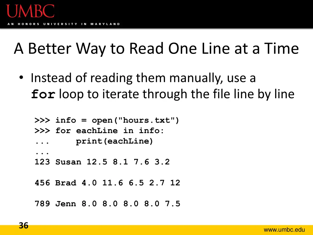 a better way to read one line at a time