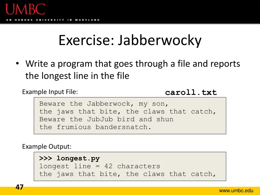 exercise jabberwocky