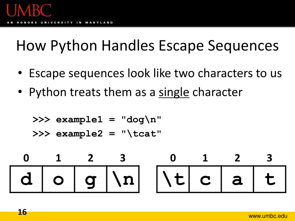 how python handles escape sequences