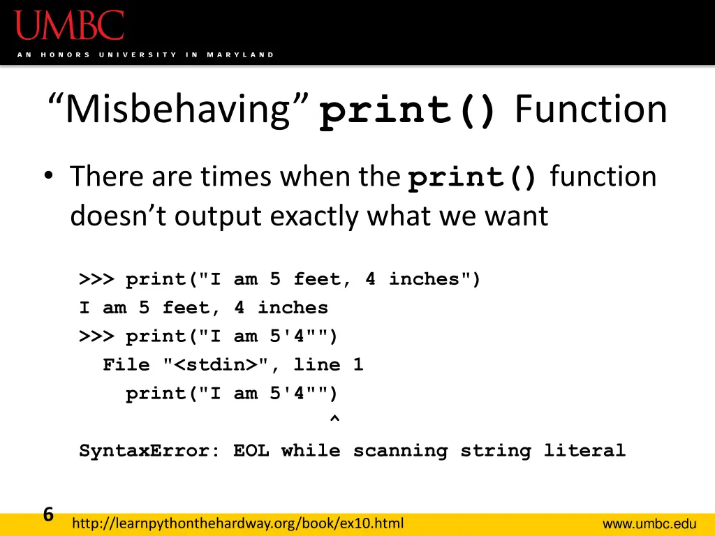 misbehaving print function