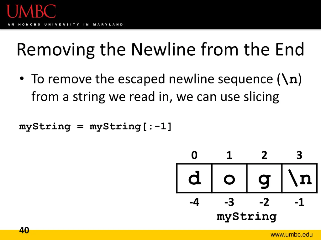 removing the newline from the end
