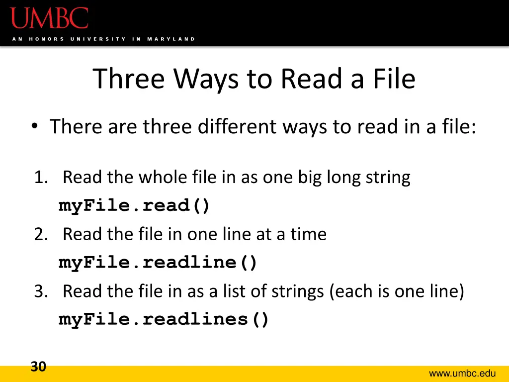 three ways to read a file
