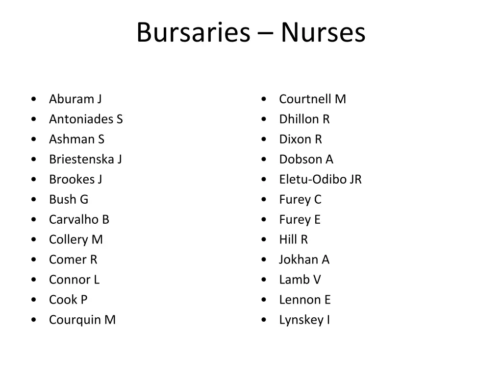 bursaries nurses