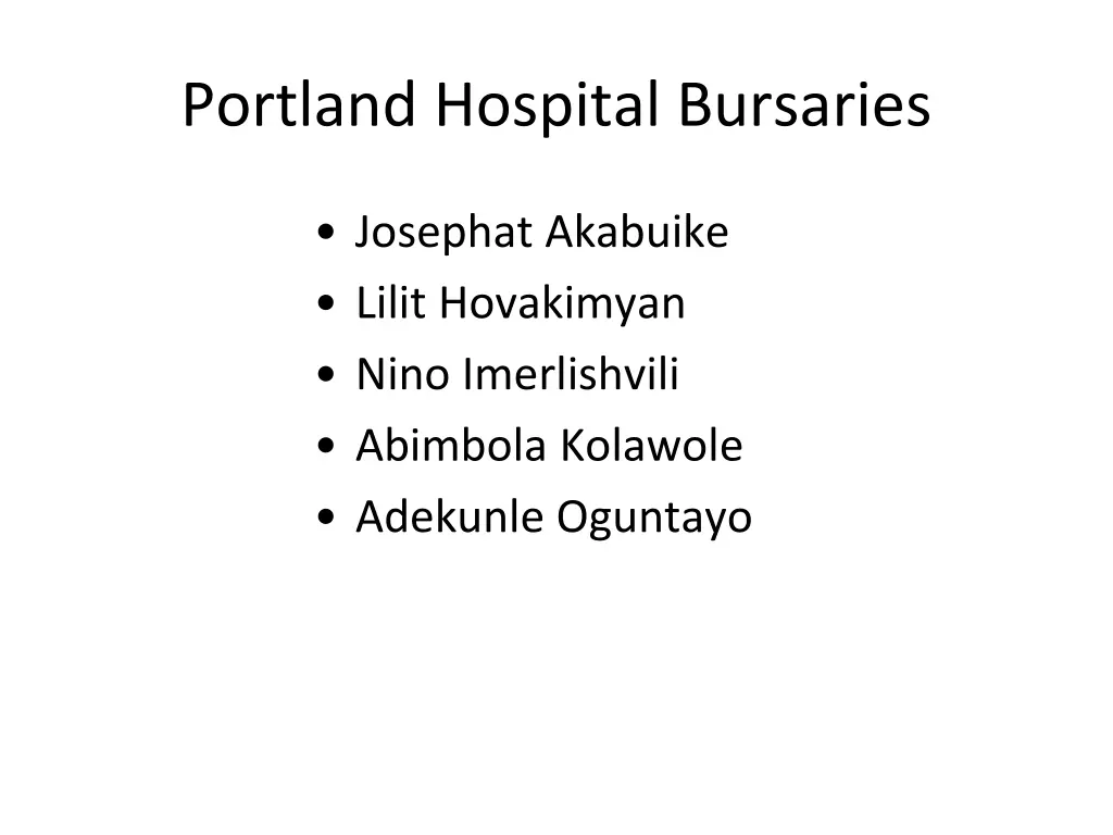 portland hospital bursaries