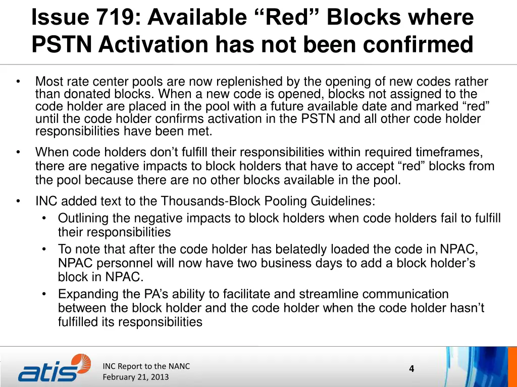 issue 719 available red blocks where pstn