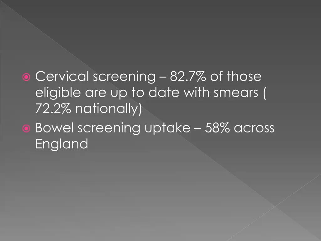 cervical screening 82 7 of those eligible
