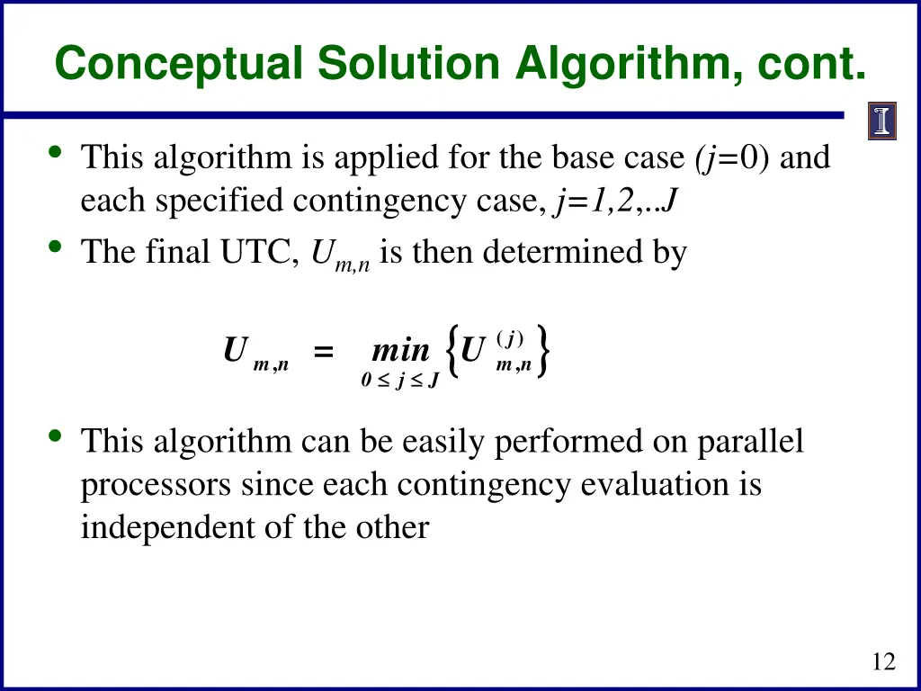 conceptual solution algorithm cont