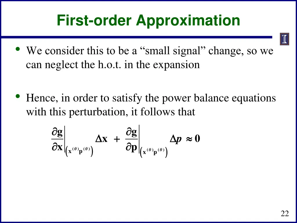 first order approximation 1