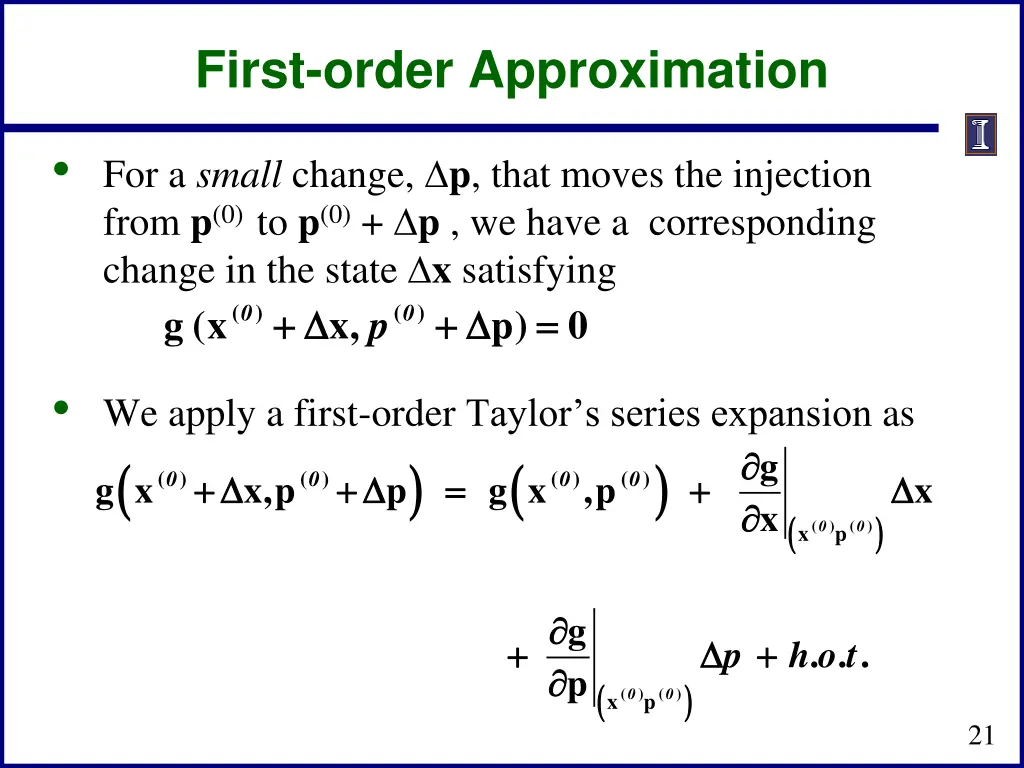 first order approximation