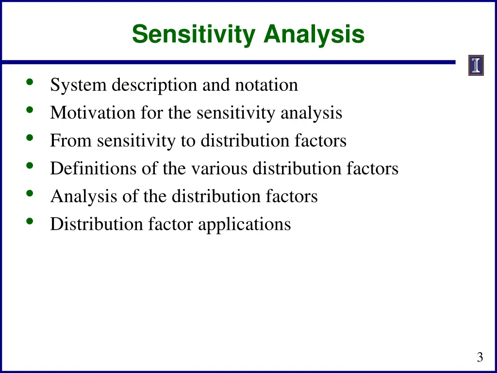 sensitivity analysis