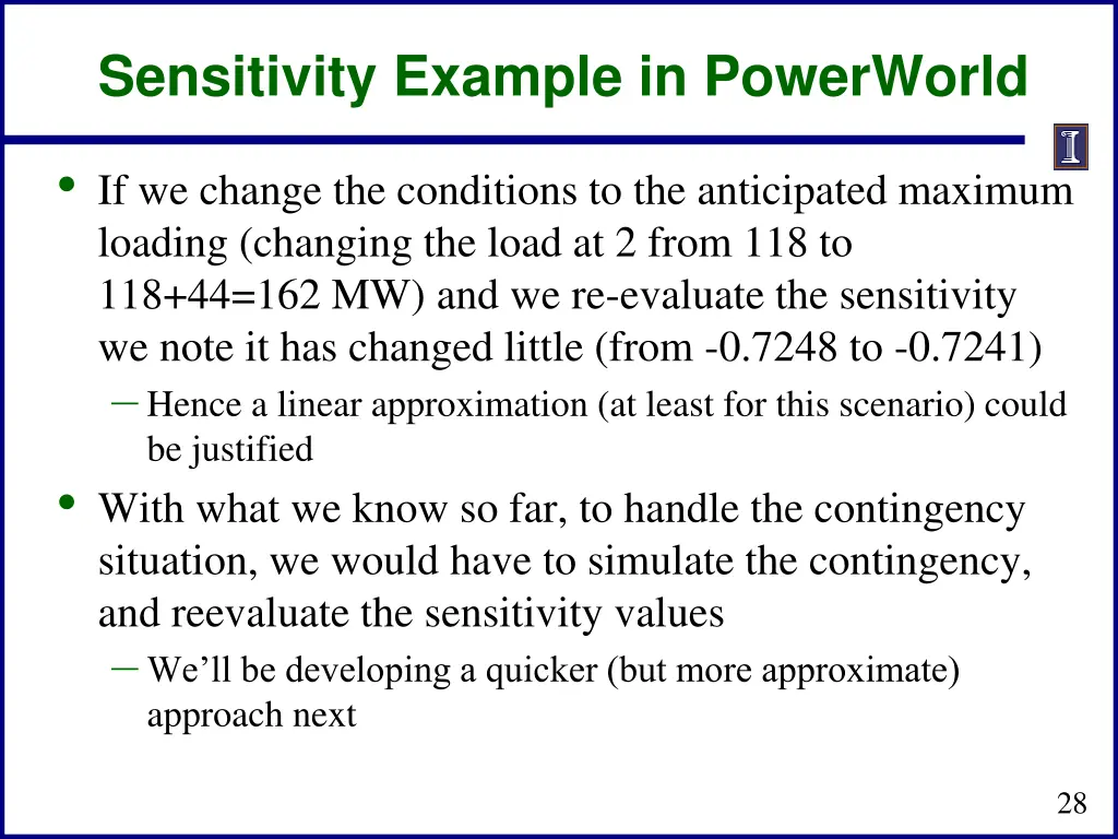 sensitivity example in powerworld 1