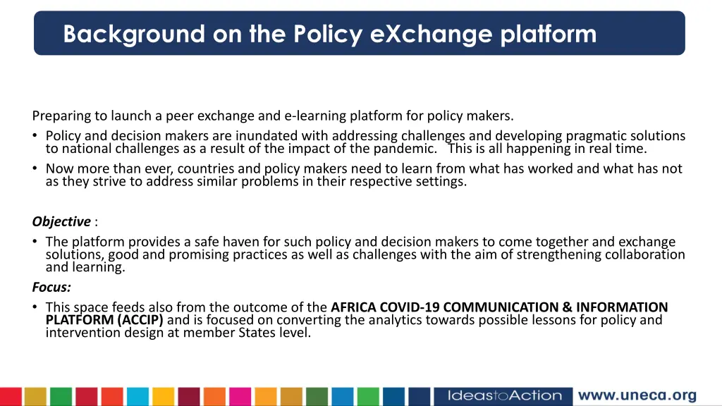 background on the policy exchange platform