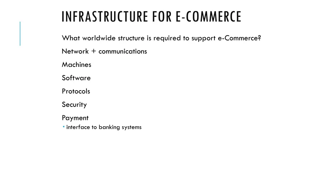 infrastructure for e commerce