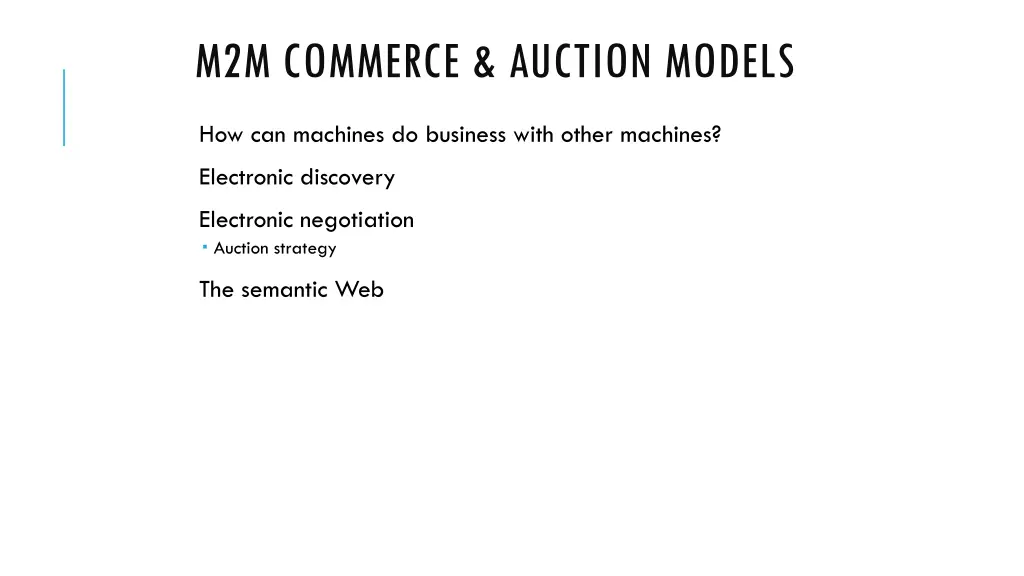 m2m commerce auction models