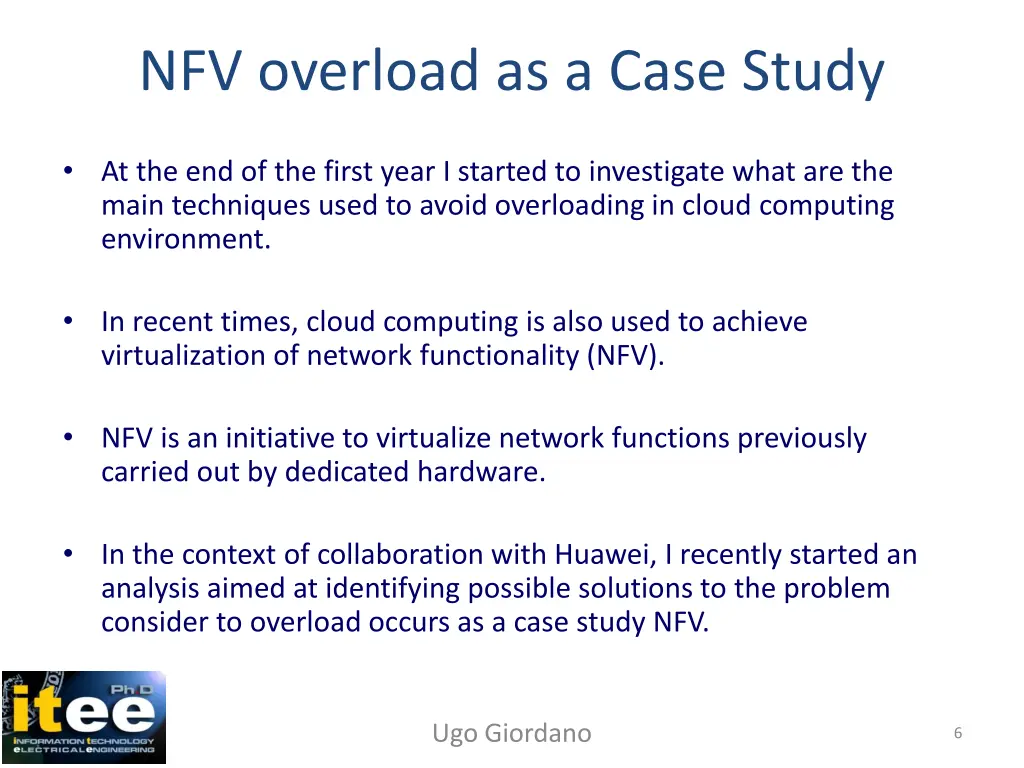 nfv overload as a case study