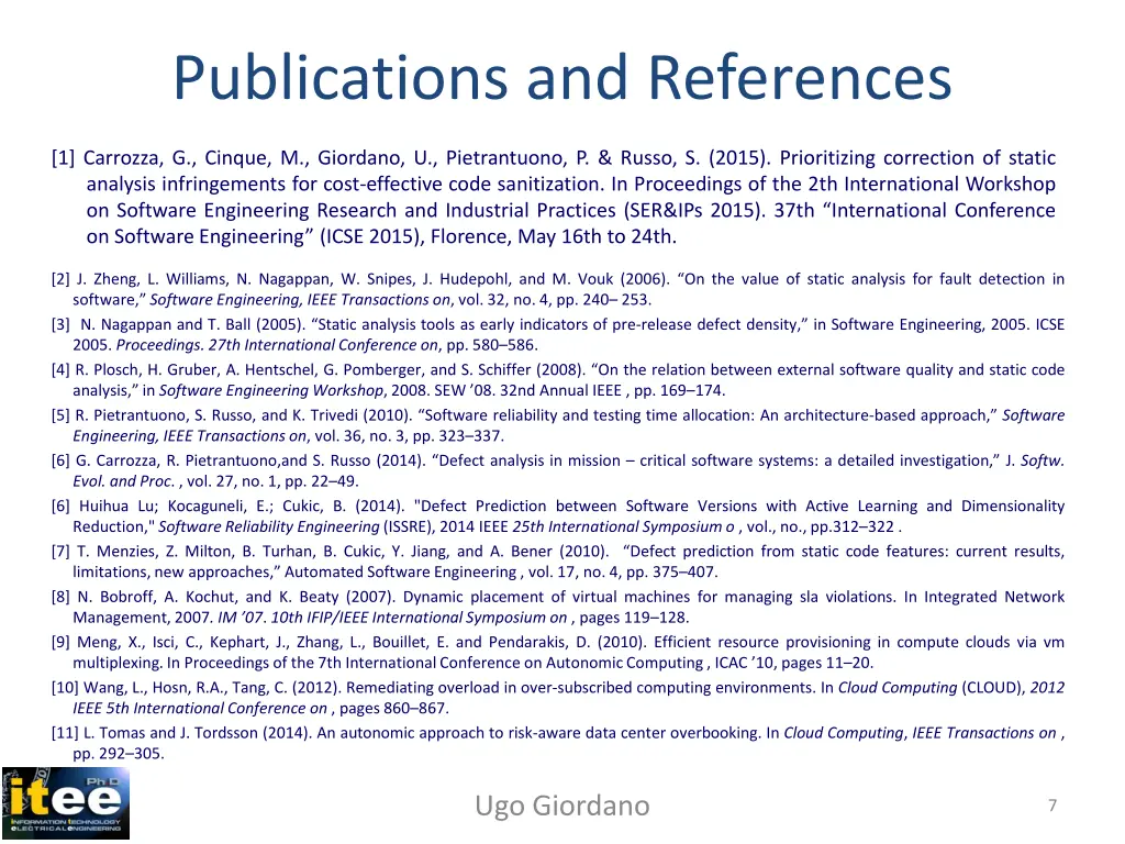 publications and references