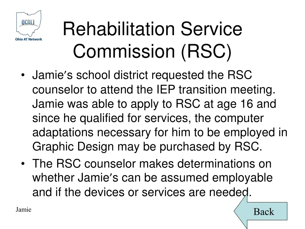 rehabilitation service commission rsc jamie
