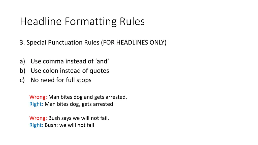 headline formatting rules 2