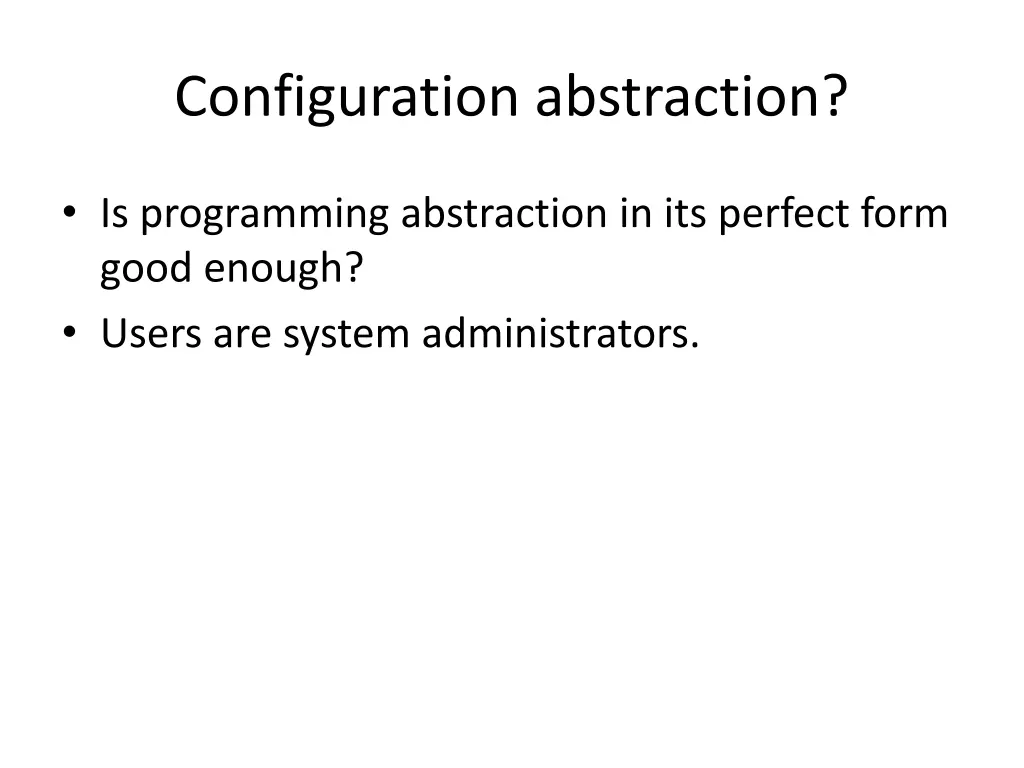 configuration abstraction