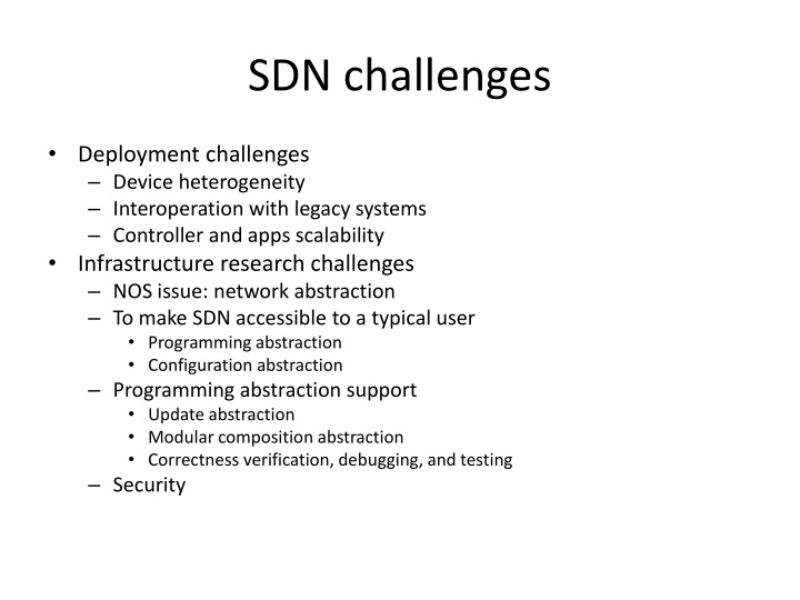 sdn challenges