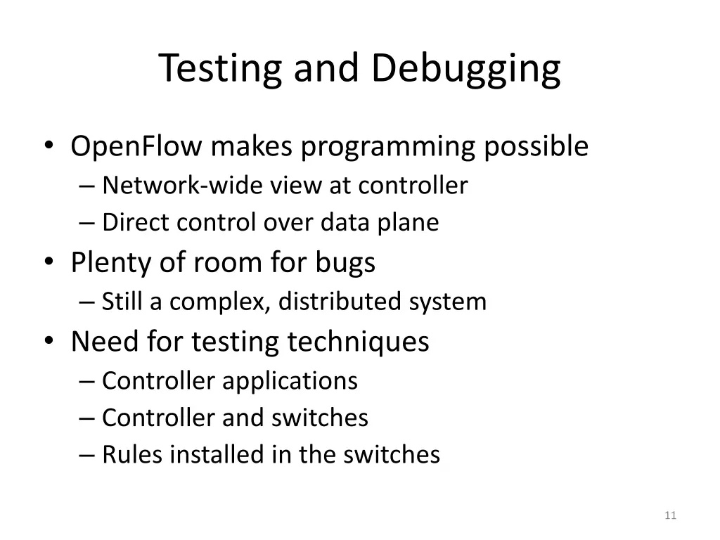 testing and debugging