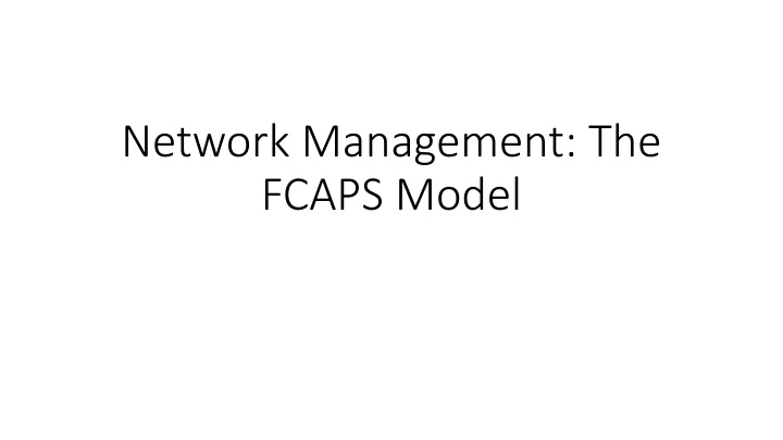 network management the fcaps model